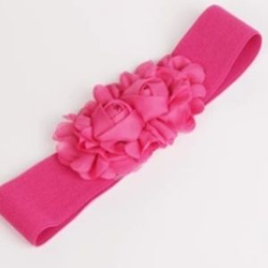 Pink Chiffon Flower Stretch Belt